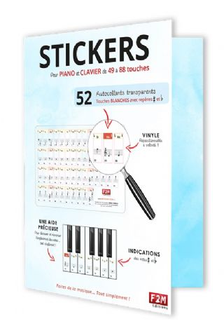 Méthodes 52 Stickers pour piano et clavier de 49 à 88 touches 9791097552107  MA-53796